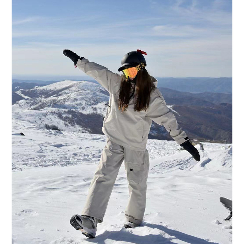 滑雪场滑雪服批发滑雪服套装中性风防风防泼水登山服裤保暖两件套