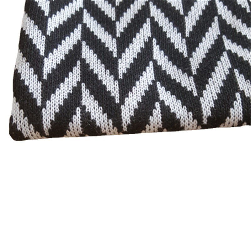 Nueva Navidad tela de lana jacquard paño de lana blanco y negro de punto jacquard tela cilindro tejido de punto fábrica al por mayor
