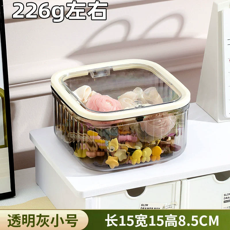 Desktop Garbage Can, Transparent Pop-Top Storage Bin, Small & Large Options