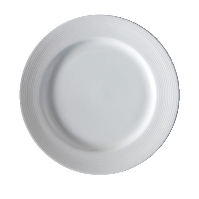 [Orden de EE. UU.] Blanco simple Placa de pasta de cerámica de grano fino Placa de carne Occidental Home Hotel placa