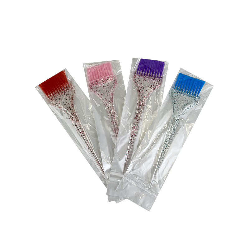 Casa de peluquería brillante pincel de teñido de quemado peluquería salón de peluquería cabello blando cepillo de aceite de color mango transparente cepillo de enfermería image 3