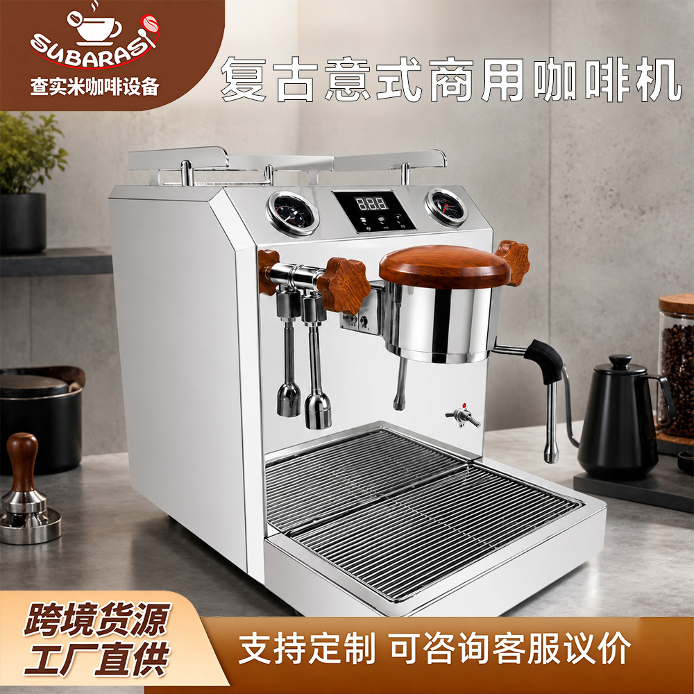 Cafetera Italiana Semiautomática Comercial de Acero Inoxidable con Control de Temperatura para Cafetería image 17