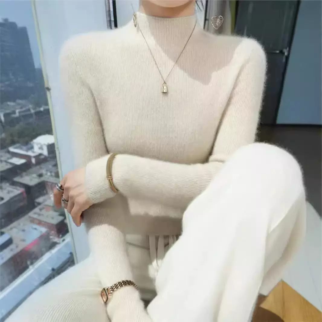 一线成衣无缝半高领打底衫女套头修身保暖内搭百搭毛衣薄款秋冬新