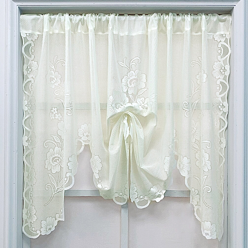 Small Fresh Lace Lift Curtain Roman Lift Gauze Curtain Bay Window Kitchen Partition Door Curtain Dropshipping Kidsren's Room