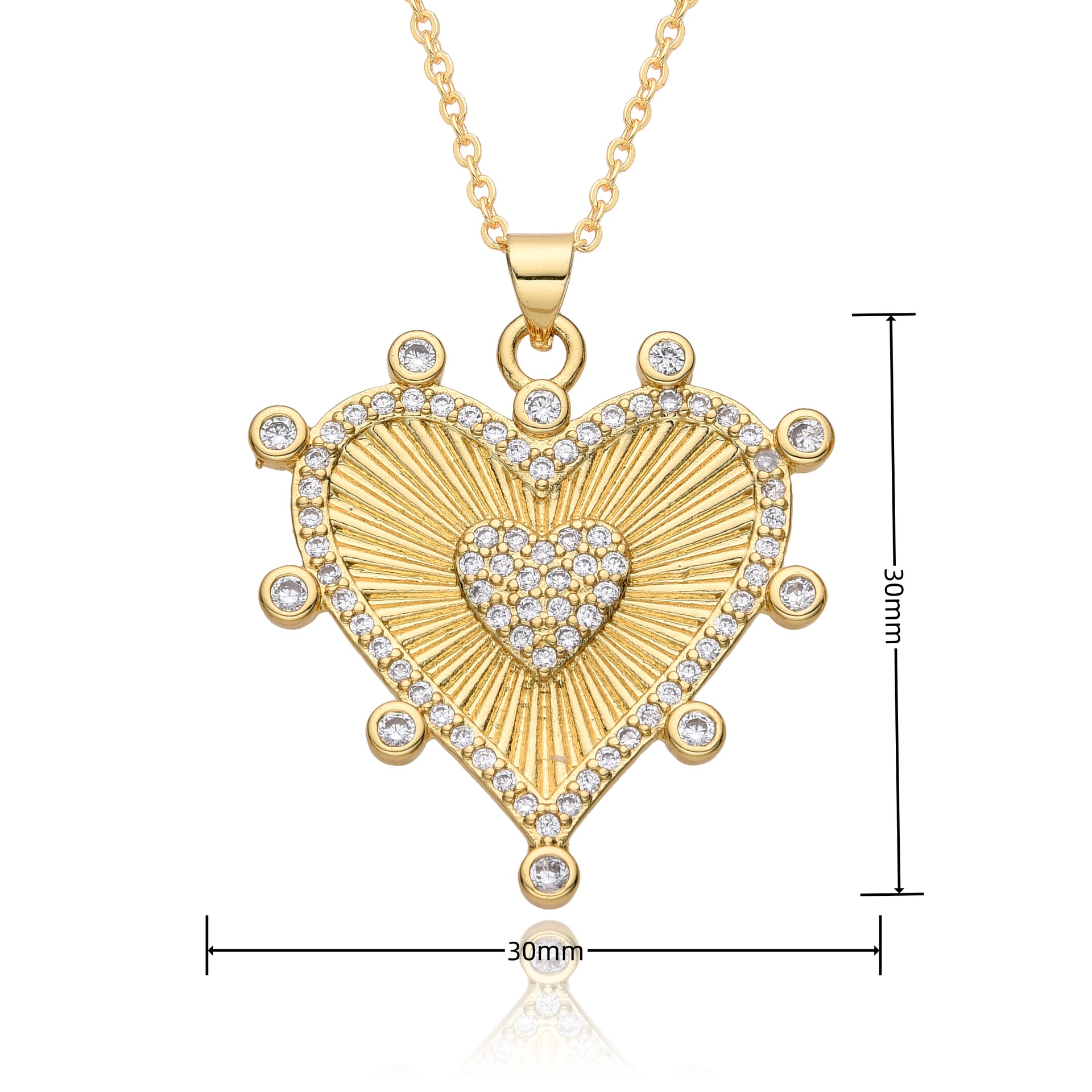 8g Weight Copper Pendant Material Zircon Inlay Material Pendant Necklace Classification Copper Chain Material 1 Piece Quantity Holiday, Daily Occasion Copper Material Heart Shape Pattern Women's Gender Inlay Design Retro, Simple Style, Shiny Style Copper Inlay Heart Shape Zircon Pendant Necklace 9