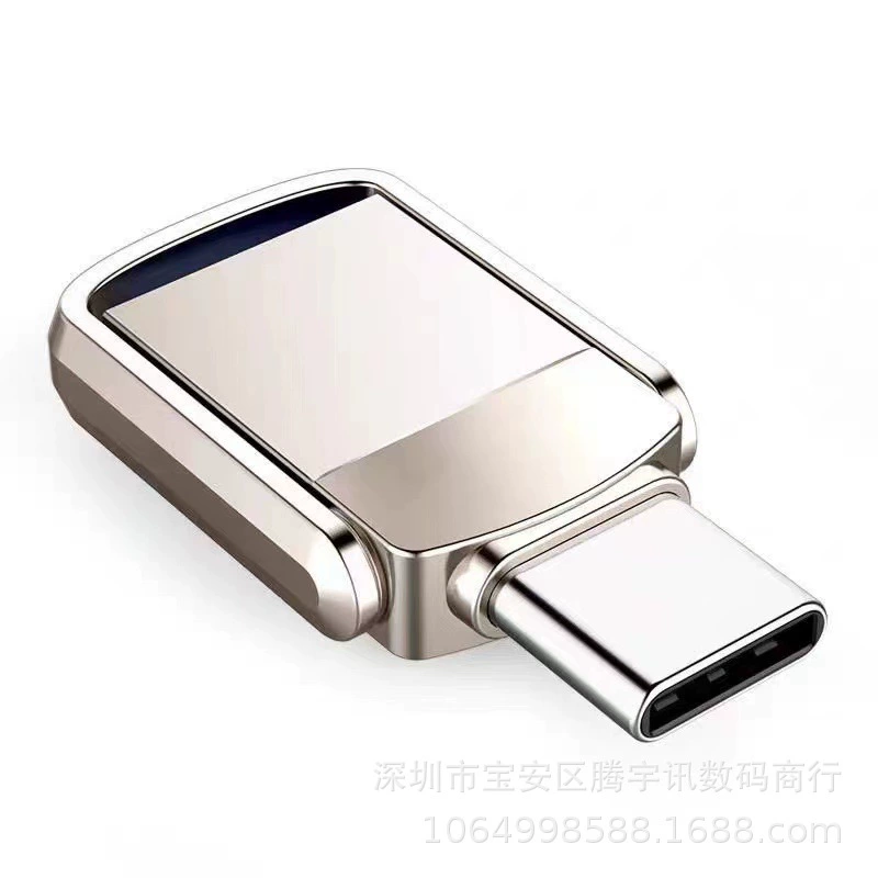 USB-флешка 2-в-1 (USB‑A + Type‑C), USB 2.0/3.1, металлический шарнир, объём 8ГБ–2ТБ