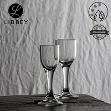 利比中式高脚白酒杯酒店餐厅桌面用迷你高脚烈酒杯茅台杯专用批发