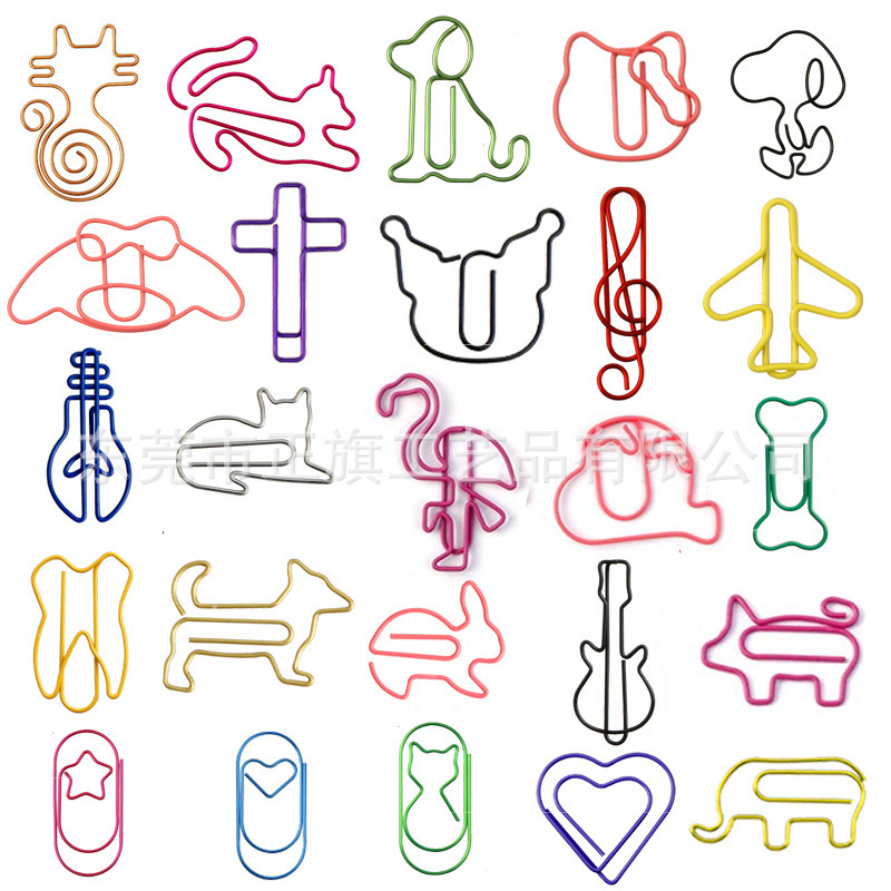 Source manufacturers directly supply color variety of animal paper clips TEMU cartoon dachshund dog four-leaf clover paper clips wholesale