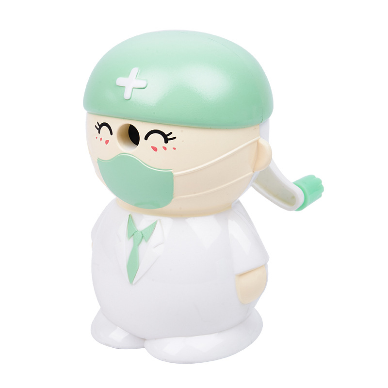 7815 Sacapuntas de lápiz de corazón de médico Sacapuntas de lápiz de dibujos animados de moda de estudiante núcleo de cuchillo de acero de aleación Sacapuntas de lápiz de manivela