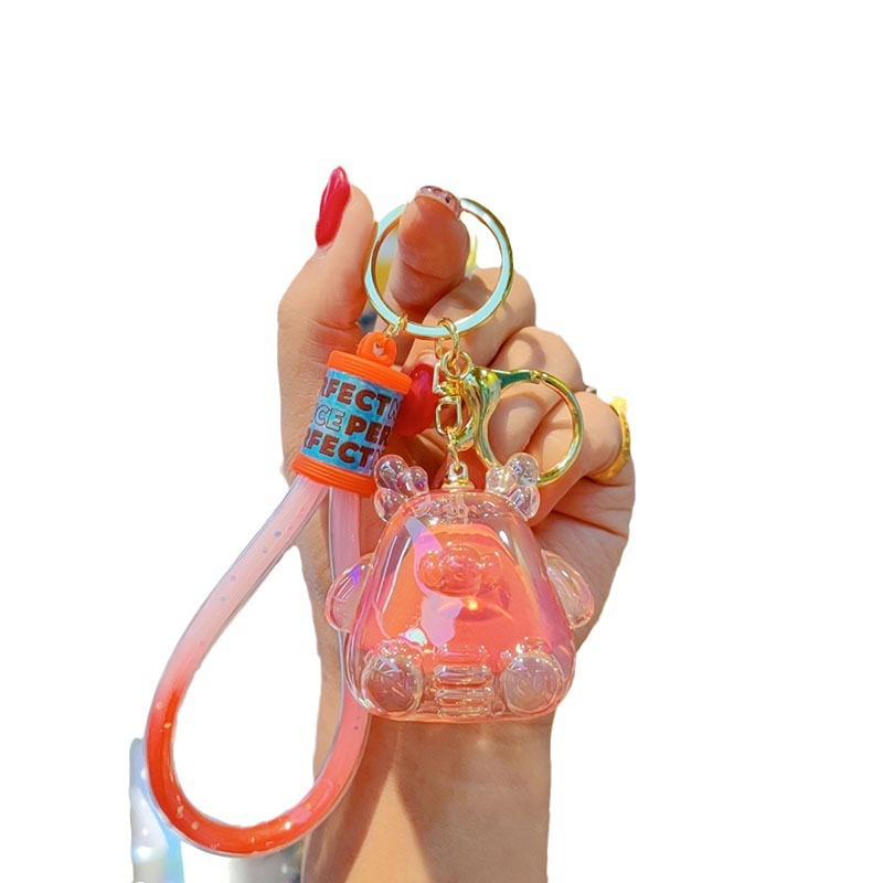 Llavero con Colgante de Dragón de Hielo y Nieve Colorido Electrochapado, Lindo Llavero de Pareja, Accesorio de Llavero con Cuentas de Dragón