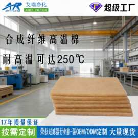 合成纤维高温过滤棉 高温车间用空气过滤棉 进风口高温过滤棉定制