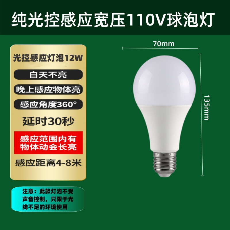 LEDレーダー人体感知電球廊下用電球E27ネジ口赤外線電球専用レーダー感知|undefined