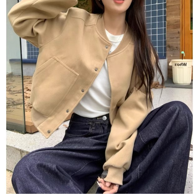 秋季新款设计感外套女时尚洋气减龄宽松休闲显瘦气质棒球服|undefined