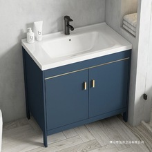 家用落地式洗手盆柜组合太空铝浴室柜阳台洗漱台陶瓷洗脸池卫生间