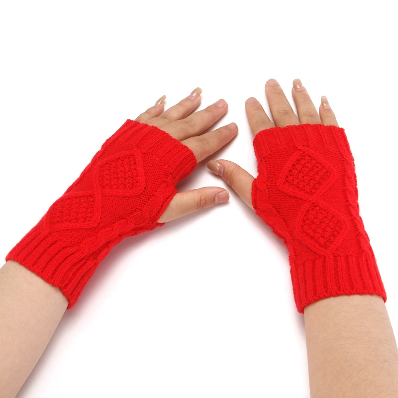 Knitted gloves, winter woolen demi-season keep warm set for beloved, (Cross-border trading), fingerless