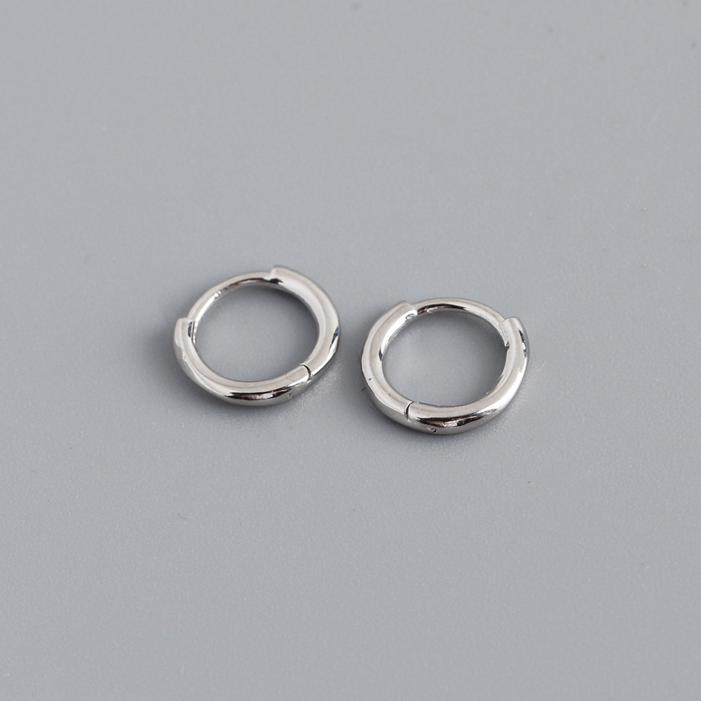 Simple Style Circle Sterling Silver Plating Hoop Earrings 1 Pair