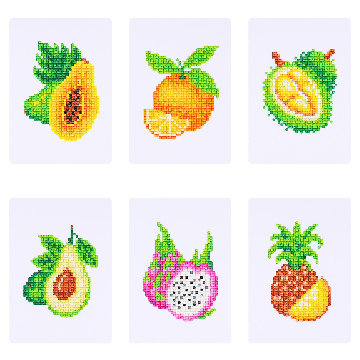 Diamante 5D transfronterizo DIY5 * 7 pulgadas sin marco creativo frutas exóticas manzanas piña estación independiente venta caliente