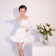 GTY拉丁舞服高级感2023新款夏季女童练功表演服儿童舞蹈分体套装