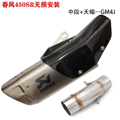 450 Motorcycle Modified Exhaust – Exhaust pipe - 4-titanium-color-chunfeng-450sr-set-real-carbon-cover