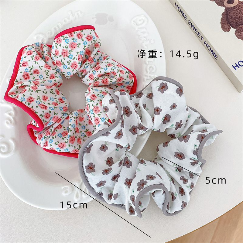 7g Weight Hair Tie Hair Accessories Type 1 Piece Quantity Daily, Street Occasion Cloth Material Flower, Horse Pattern Women's Gender Sweet Style Handmade, Handmade Craft Sweet Women's Flower Horse Cloth Handmade Hair Tie 12