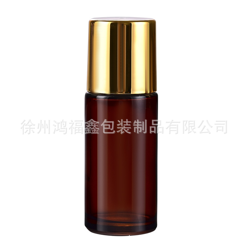 Frasco Roll-On de Vidrio Ámbar 30 ml / 50 ml con Esfera de Cristal