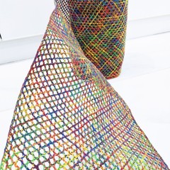 GMS-080  七彩窗户涤纶花孔，帆布鞋、中邦鞋半成品编织材料