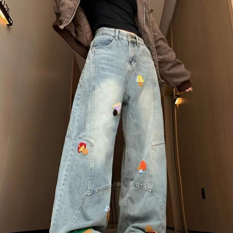 2026 Spring and Autumn American Retro Washed Vintage Banana Pants Unisex Trendy Design Flared Scissor-Cut Jeans 2026 Spring and Autumn American Retro Washed Vintage Banana Pants Unisex Trendy Design Flared Scissor-Cut Jeans