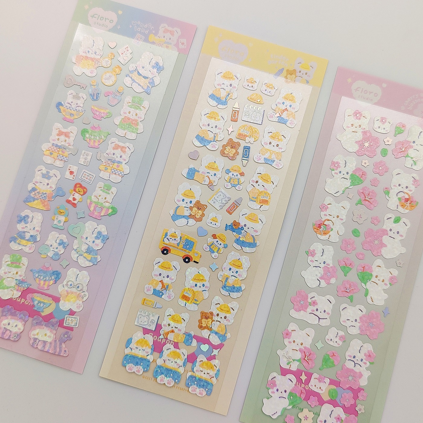 Cute Cartoon Rabbit Clover Hot Silver Sequins Diy Stickers display picture 4