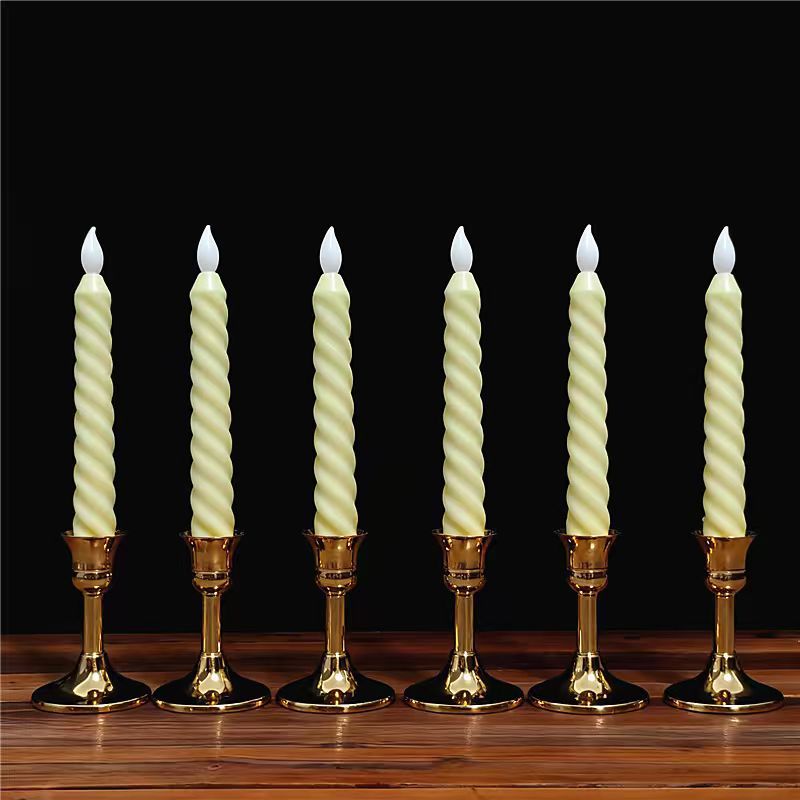 Velas electrónicas 6 nuevas bodas románticas de hotel luces de vela atmósfera decoración lámparas de prop largas luces de simulación LED image 2