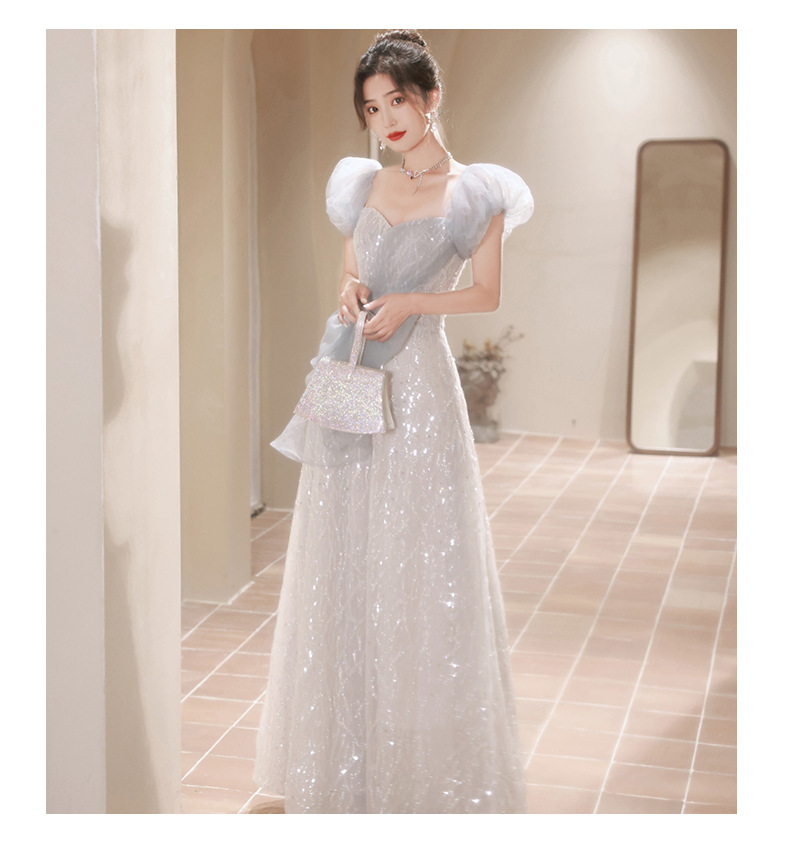 Đầm dạ hội cao cấp nữ thiết kế sang trọng, phù hợp sinh nhật, đám cưới, dẫn chương trình — Màu xanh lam chi tiết 3