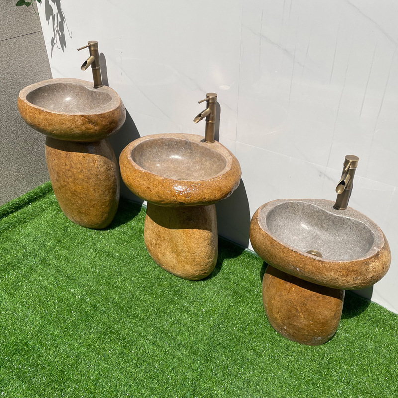 Outdoor Kindergarten Children's Wash Basin, Outdoor Wash Sink, Art Studio Stone Sink, Pedestal Pebble Pool