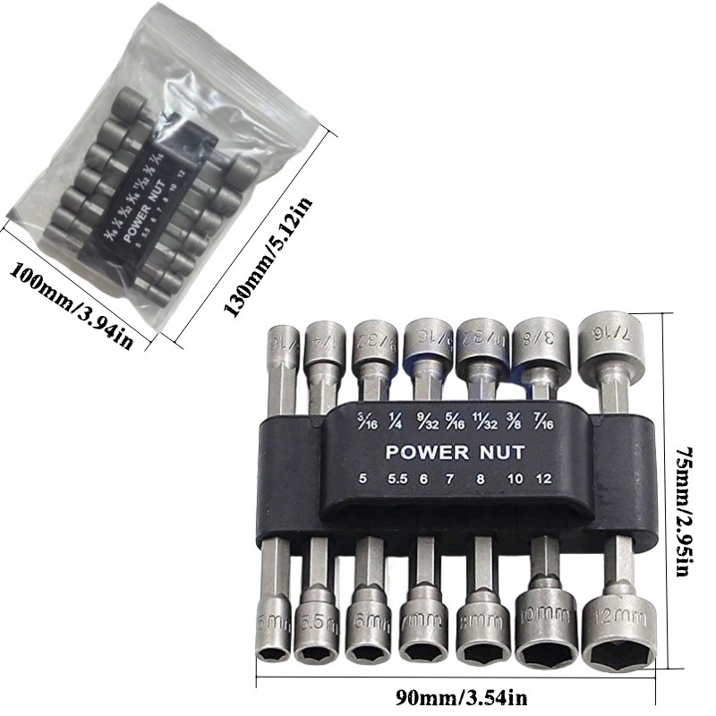 14 unids 9 unids combinación manga hogar herramienta lote cabeza conversión cabeza hex tornillo viento eléctrico lote
