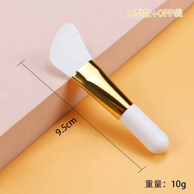 Mini cepillo de máscara de mango corto pelo suave cabeza plana ultrafino aplicar sin costuras base líquida especial cepillo de máscara de silicona portátil