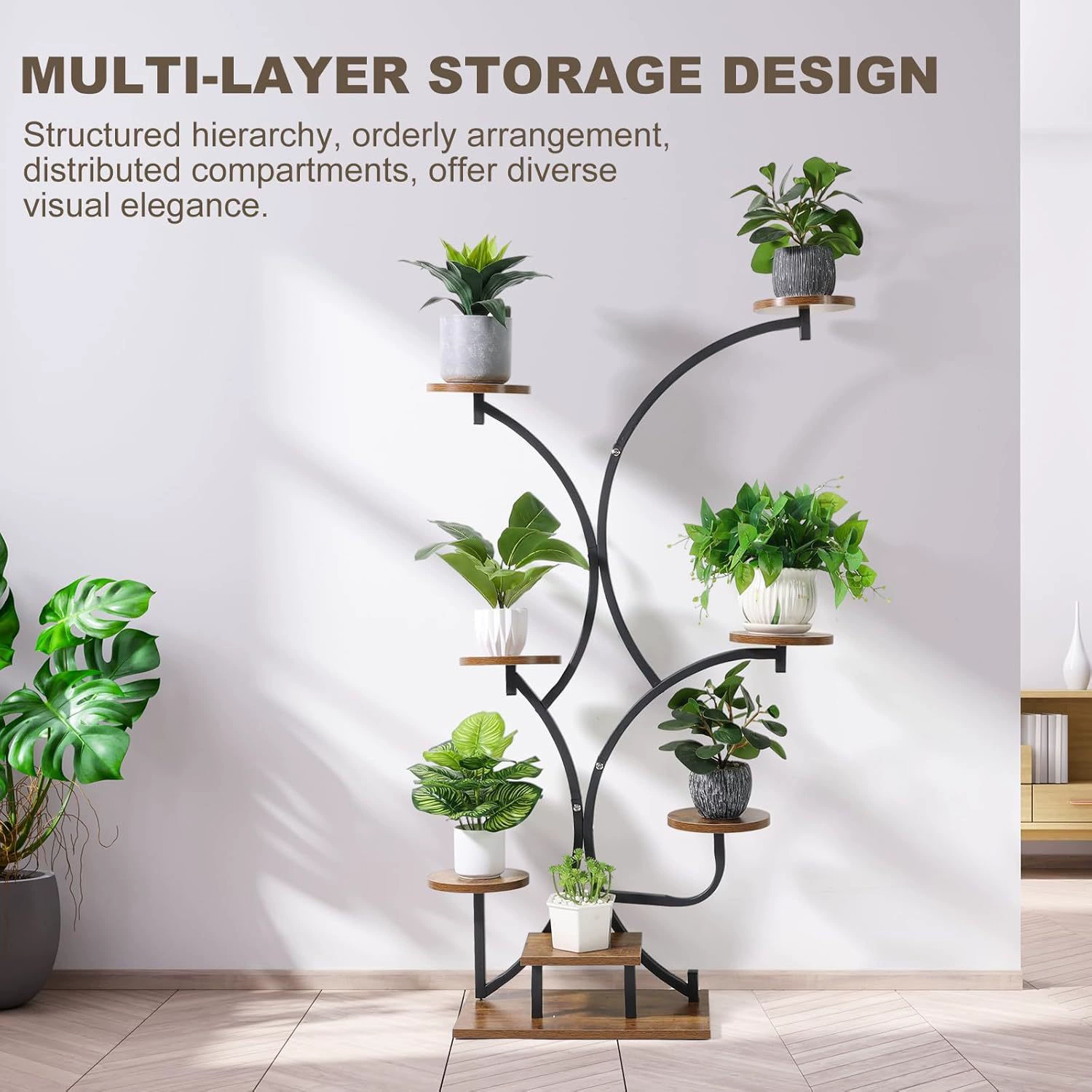 Трансграничные комнатные растительные кронштейны металлические гостиные домашние кованые цветочные стойки на полу многослойные плотные горшки