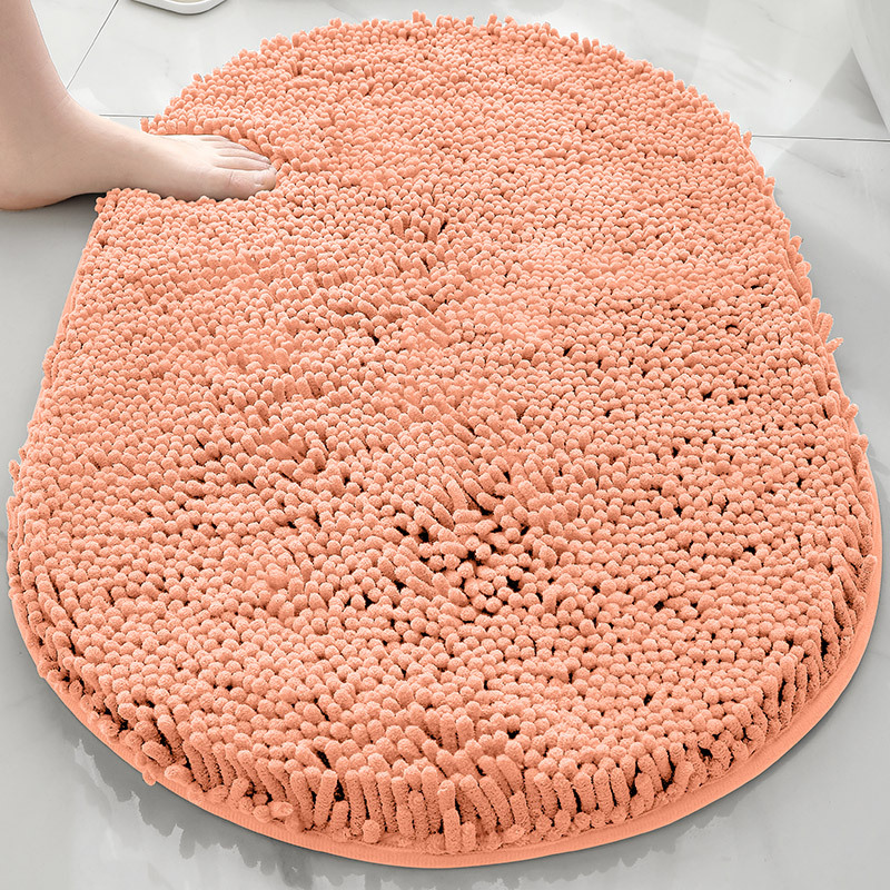 Alfombra absorbente de baño de chenilla ovalada Alfombra de pie de puerta de baño Alfombra antideslizante de entrada de baño Alfombra de dormitorio