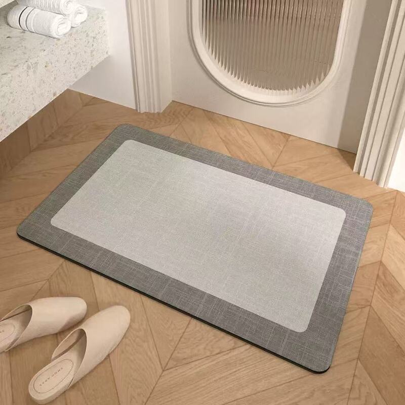 Modern Minimalist Bathroom Floor Mat, Water-Absorbent, Quick-Drying Diatom Mud Floor Mat, Stain-Resistant, Washable Bathroom Door Mat, Non-Slip Mat Modern Minimalist Bathroom Floor Mat, Water-Absorbent, Quick-Drying Diatom Mud Floor Mat, Stain-Resistant, Washable Bathroom Door Mat, Non-Slip Mat