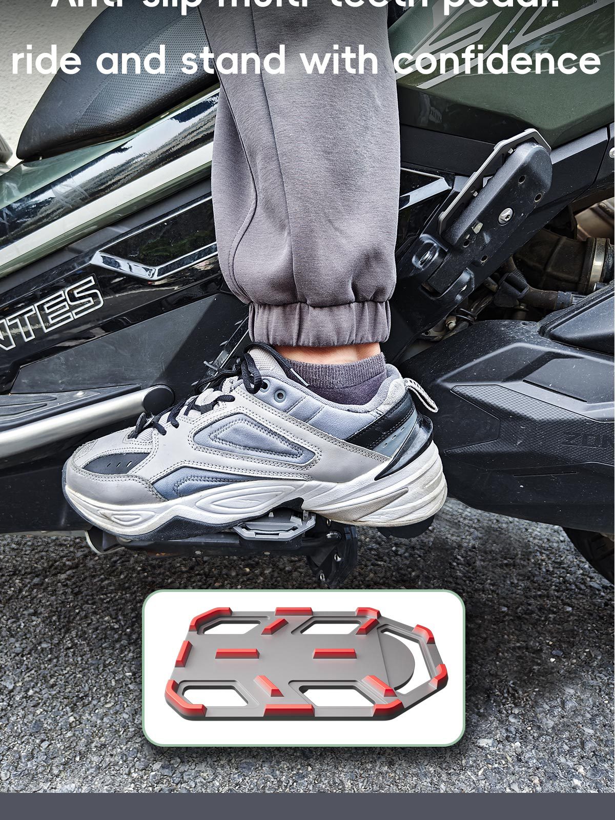 Suitable for Zontes 368g Motorcycle Modified Off-Road Anti-Slip Foot Pedals, Rear Footrests, Passenger Footrest Accessories