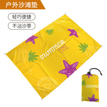 外贸热销亚马逊野营尼龙印花野餐垫迷你防水格子布防潮沙滩垫毯子