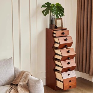 All Solid Wood Chest of Drawers, Living Room Chest of Drawers, Antique Style Storage, Entrance Storage Cabinet, Irregular Storage Cabinet, Sideboard