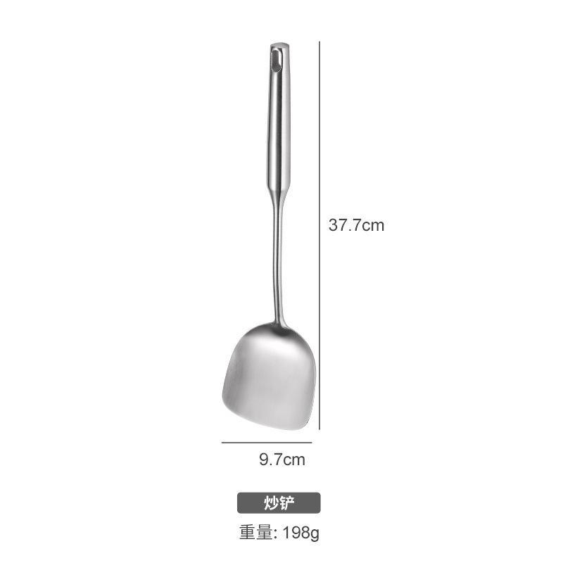 Lijado 304 utensilios de cocina de acero inoxidable colador espátula cuchara de arroz traje engrosado espátula de cocina doméstica cuchara de olla caliente al por mayor