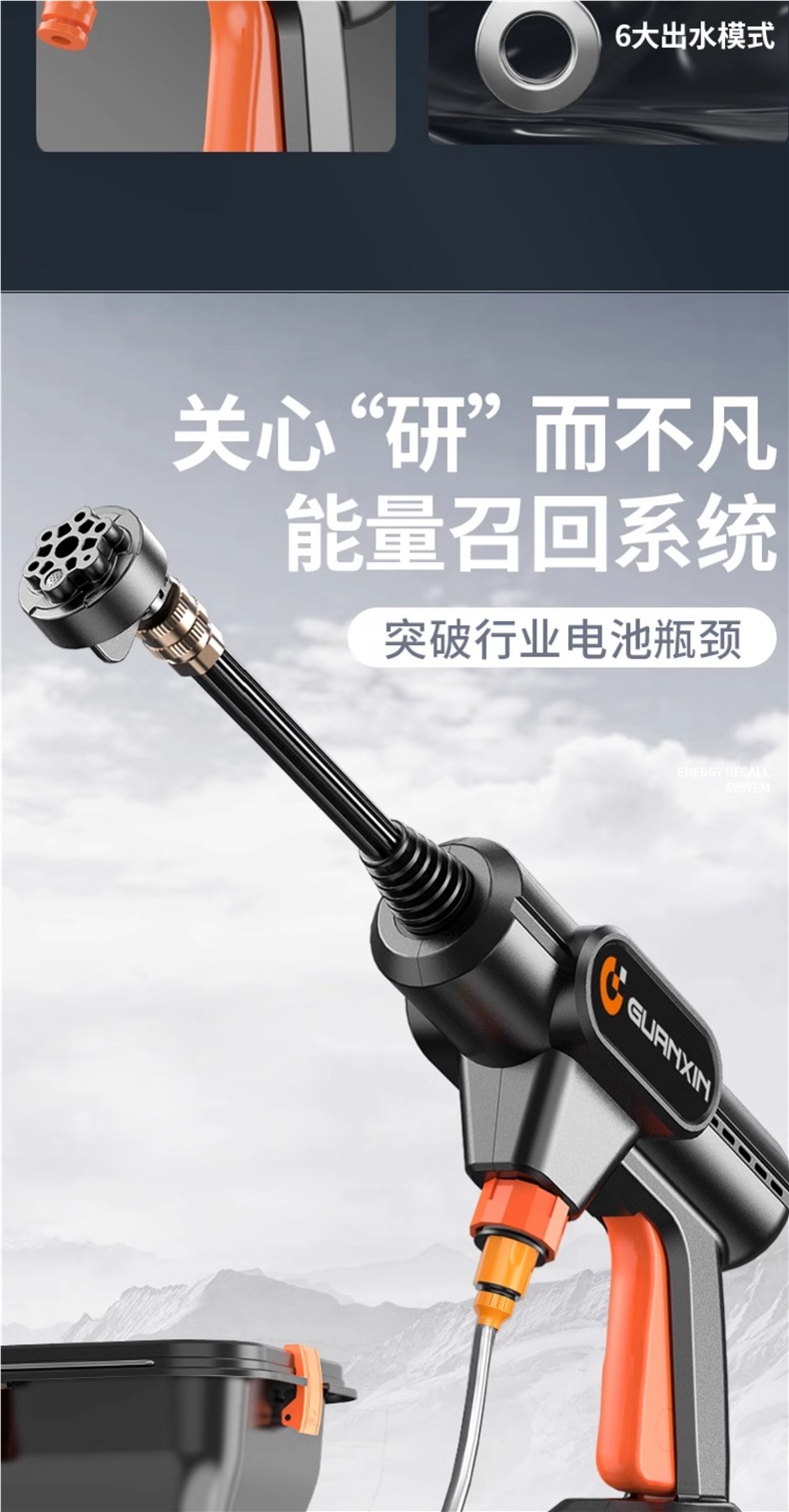 Care about Wireless Car Washing Machine, High-Pressure Water Gun, Household Car Cleaning Artifact, Powerful Lithium Battery Charging Booster Water Tank