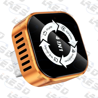 Cross-Border Smart Car-Machine Connectivity Simsiz CarPlay və Android Auto - q1a-orange-white-label-metal-glass-four-in-one-wireless-carplay-plus-android-auto-apple-android-mirror-screen-projection-only-suitable-for-overseas