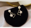Zirconium, earrings, flowered