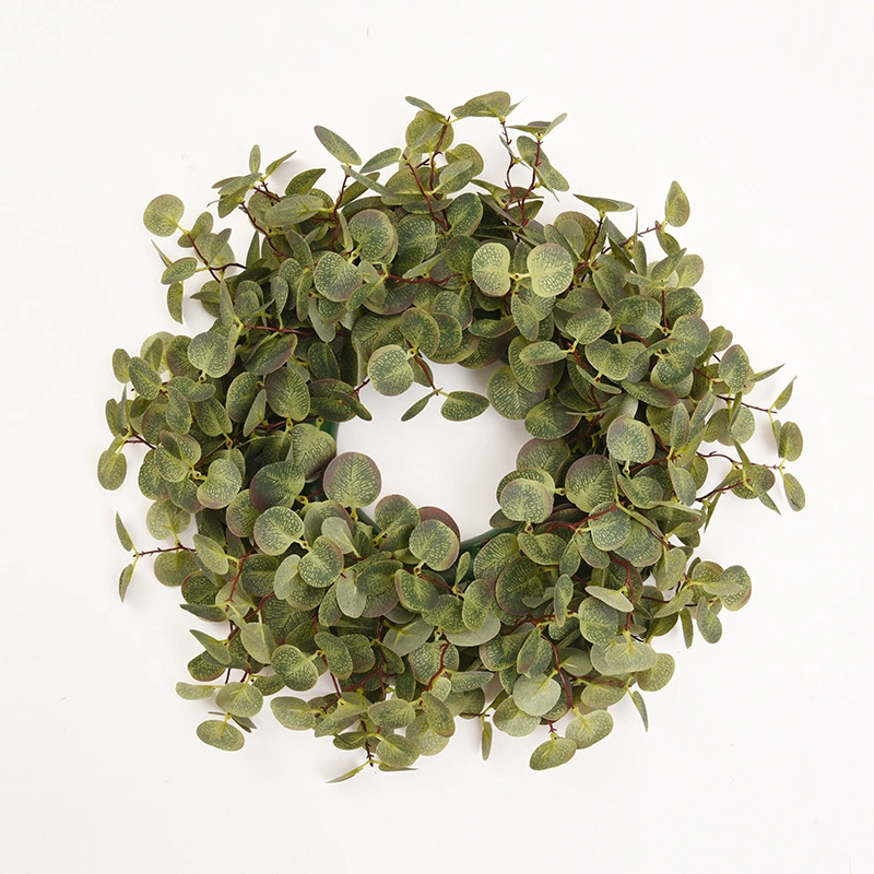 Wholesale wreath eucalyptus props cross-border door and window wreath home money grass ring hanging decoration manufacturer leaf simulation
