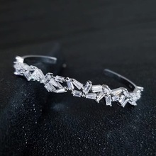 镶石  女士  锆石 手环 手镯  首饰 外贸款  女款批发 开口手镯