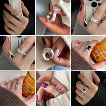 时尚不规则线条交叉开口戒指男女同款指环小众设计高级感食指戒潮