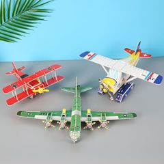 Children's three-dimensional puzzle wholesale kindergarten 3D parent-child puzzle paper assembled airplane toy boy's Children's Day gift