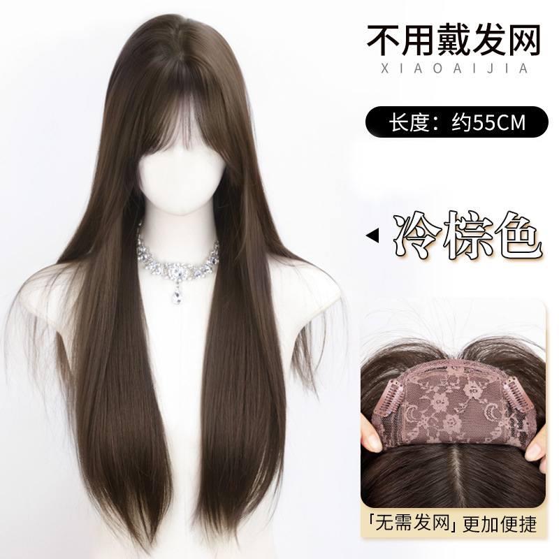 Peluca de malla para el cabello gratis, cabeza de cráneo alto y esponjosa femenina, ondas grandes naturales, película de reemplazo ligera y delgada, no es necesario usar película de peluca de malla para el cabello