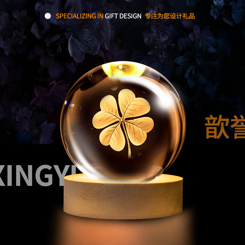 Luminosa galaxia cristal bola noche luz galaxia cristal artesanía 3D láser interior talla Regalo de Cumpleaños decoración creativa