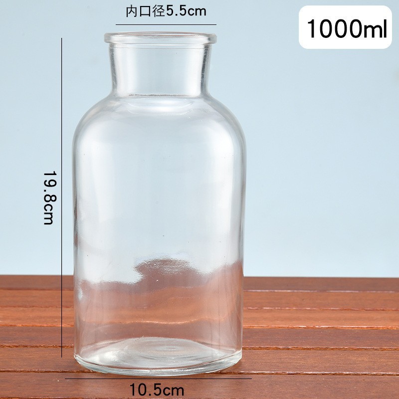 큰 입 투명 병 + 코르크 1000ml 기본값;